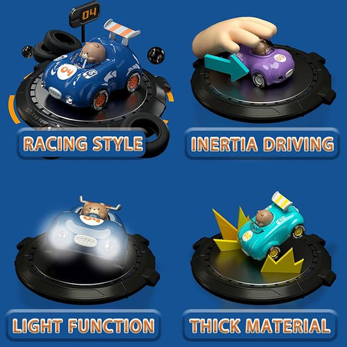 1-3 Years Old Kids Activated Light-up Car for Toddler -3-6 Years Old Inertia Drive Pull Back Car - Boys Girls Baby Birthday Xmas Party Toys Car (Dark Blue)