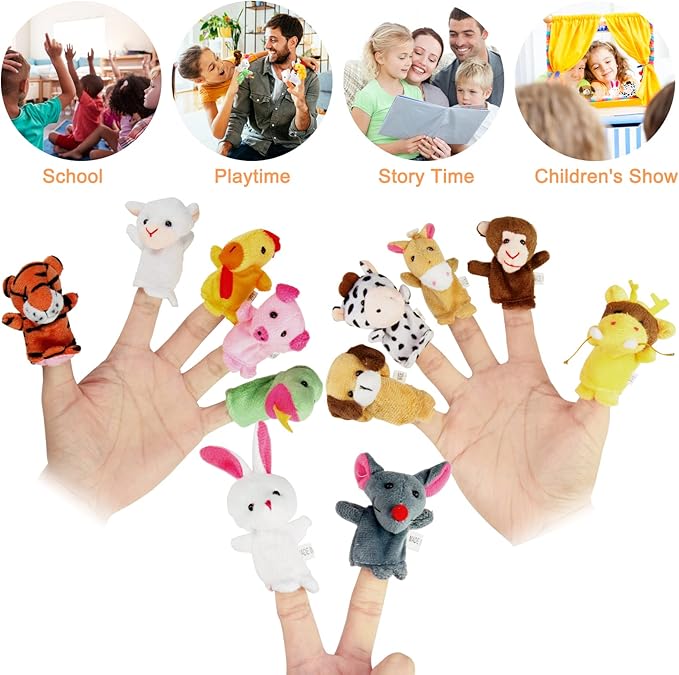 Sealive Finger Puppets for Toddlers 1-3, Baby & Toddler Finger Puppets, Soft Plush Animal Toys for Storytelling, Educational Toy Set for Boys & Girls, Great for Home, School, Parties & Travel