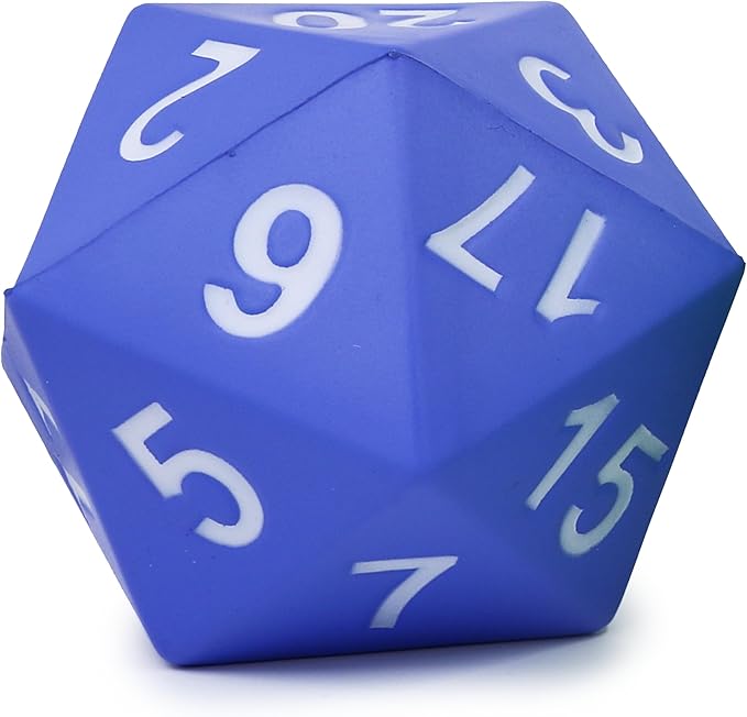 KESS Giant D20 Foam Dice: Oversized 20-Sided Dice for RPG and Collectors - 6 Vibrant Colors, Perfect for Outdoor Fun in Backyard, Pool, Beach. Ages 6+ (Blue)