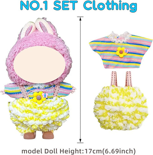 4 Pack—17cm Doll Clothes,Premium Doll Outfit with Accessories,Doll Princess Skirt,Cute Clothes Outfit for 17cm Dolls,End Dolls Fashion Clothing Set(No Dolls and Shoes) (Set N)
