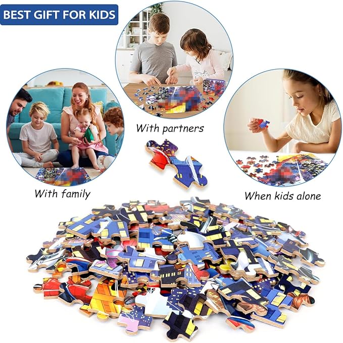 Puzzles for Kids Ages 4-8,Kids Puzzle in a Metal Box,Cool Kid Toys,Children Boys Girls Learning Educational Toy,100 Pieces