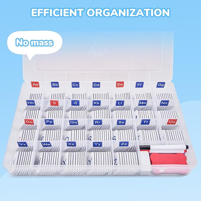 Classroom Magnetic Letter Tiles for Phonics and Spelling-JoyCat 234 Foam Alphabet Tiles Magnetic Letters with Double-Side Magnet Board and Compartment Storage Case