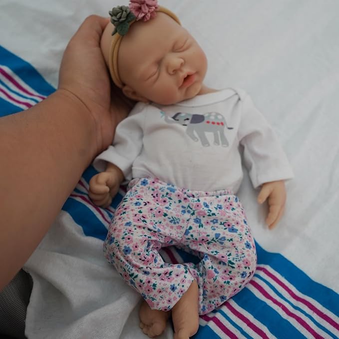 Lifelike Reborn Baby Dolls - 12-inch Full Silicone Newborn Girl, Real Life Baby Dolls with Clothes & Feeding Accessories Set for Kids Age 3+