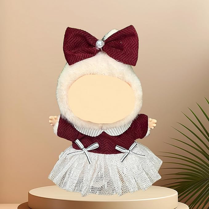 4 Pack—17cm Doll Clothes,Premium Doll Outfit with Accessories,Doll Princess Skirt,Cute Clothes Outfit for 17cm Dolls,End Dolls Fashion Clothing Set(No Dolls and Shoes) (Set K)