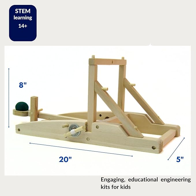 PATHFINDERS STEM Kit – Medieval Catapult kit| Trebuchet Science Kits for Kids Age 8-10 10-14 | stem Kits for Kids Age 12-14 Physics Toys | Kids Engineering kit | Learning Resource