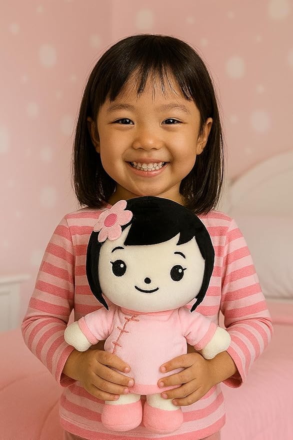 Asian Baby Doll – 12” Asian Plush Doll for Girls, Soft Cuddly Birthday Gift for Girls Ages 3+