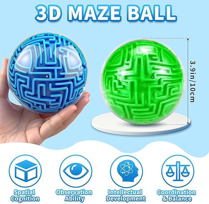 YongnKids Amaze 3D Memory Sequential Maze Ball Puzzle Toy Gifts for Kids Adults - Challenges Game Lover Tiny Balls Brain Teasers Game (Green)