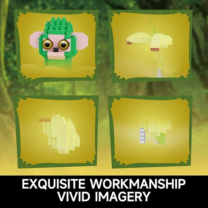 Italian Brainrot Action Figure Building Kit, Brainrot Toys, Creative STEM Construction Blocks, Collectible Desk Decor Gift for Adults & Teens 14+(SHIMPANZINI BANANINI)