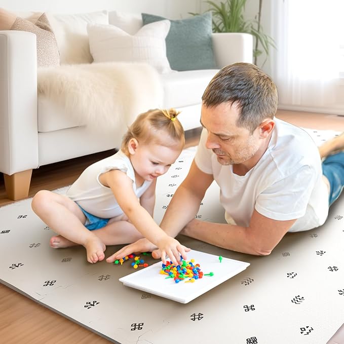 Extra Large Baby Play Mat - 4FT x 6FT Non-Toxic Foam Puzzle Floor Mat for Kids & Toddlers (Bohemia Handmade Pattern)