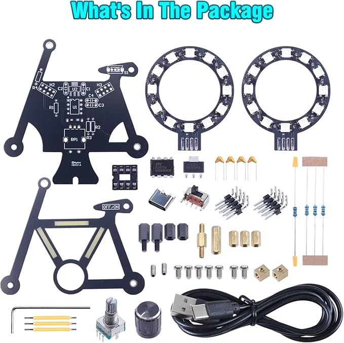 LED Bike Soldering Practice Kit, ICSTATION Knob Control Bicycle Soldering Project With 5 Lighting Modes DIY Bike Kit With LED Filament Brightness Adjustable for Students Education Halloween Present