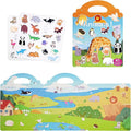 Newest Animals Sticker Book for Kids 2-4,Reusable Jelly Stciekr Activity Book for Kids,Birthday Party Gift Removable &Washable Christmas Gift