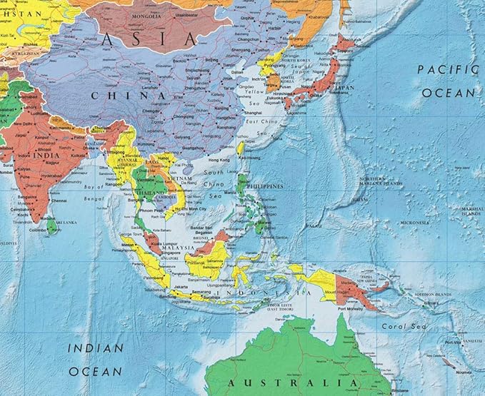 48x78 World and United States Classic Premier Combo Two Wall Map Set