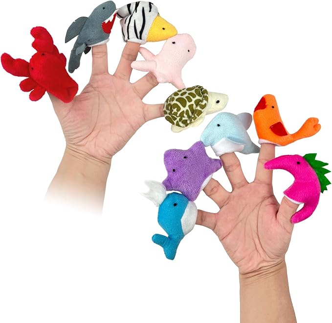Sealive Finger Puppets for Toddlers 1-3, Animal Finger Puppets, Soft Plush Animal Toys for Storytelling, Educational Toy Set for Boys & Girls, Great for Home, School, Parties & Travel