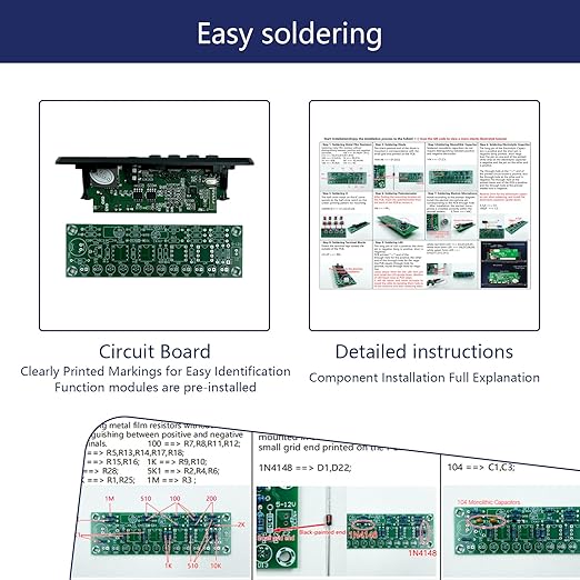 YYSOLDER Speaker Soldering Practice Kit Raaadio AUX Player Level Indicator Dual Channel Electronic Project kit DIY Electronic kit