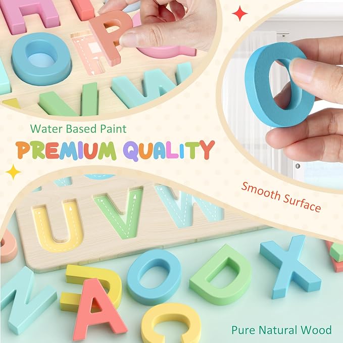Alphabet Puzzles, ABC Shape Puzzles for Kids, Educational Toys for Toddlers, Preschool Learning Activities, Gift for Girls Boys