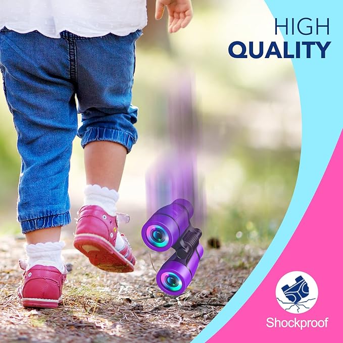 Girls Toys Age 3-7: LET'S GO! Compact Bird Watching Binoculars for Kids Ages 3 4 5 6 7 Year Old Girl Boy Gifts Idea Outside Travel Educational Toy for Kid Preschool Toddler Stocking Stuffers