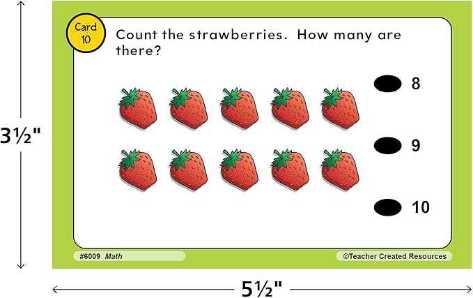 Teacher Created Resources TCR6009 Power Pen Learning Cards: Math, Grade PreK 5.5", x 3.5"