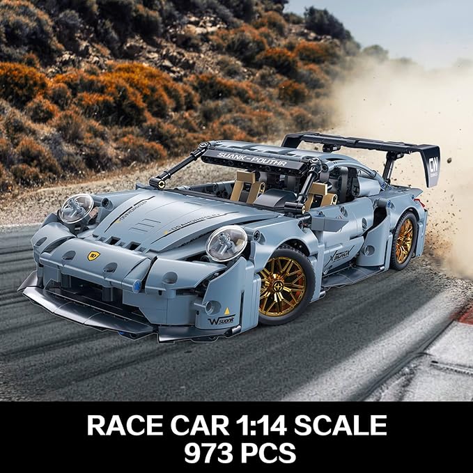 Sports Race Car Building Set Kit for Boys & Adults, 1:14 MOC Toys Racing Model Car Kits, Birthday Gift for Boys Kids Age 8-14 12-16