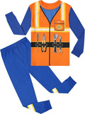 A&J DESIGN Pure Cotton Printed Pjs for 2-14 Years Kids, 2-Piece Long-Sleeved Pajamas Set