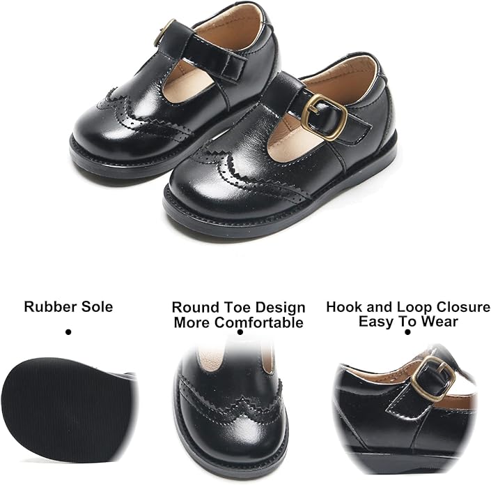 Felix & Flora Toddler Little Girl Mary Jane Dress Shoes - Ballet Flats for Girl Party School Shoes