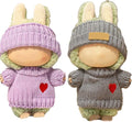 2 Sets for Clothes 17cm/15cm Outfits (4 Pieces) Accessories Handcrafted Crochet Doll Clothes for Fashion Designer Ropa Collection with Hats & Sweater Purple&Grey