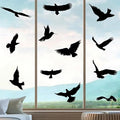 Anti-Collision Large Black Bird Shape Window Clings - Prevent Bird Strikes Double-Sides Window Stickers Decals for Glass Windows & Doors 16 Pieces in Total