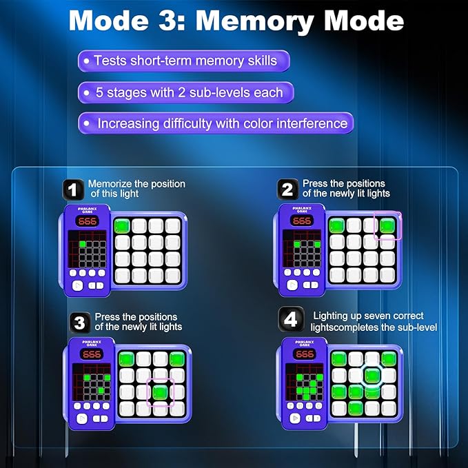 Logic Puzzle & Memory Game for Kids 3+, Tutorial Mode & LED Display – Interactive Brain Development Game for Family Fun & Gifts