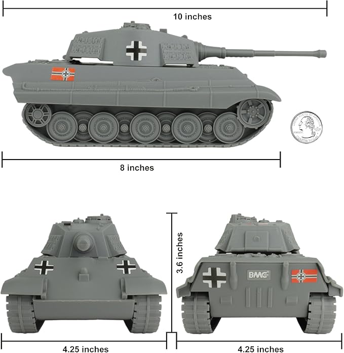 BMC WW2 D-Day Tank Battle - 36pc Plastic Army Men Playset