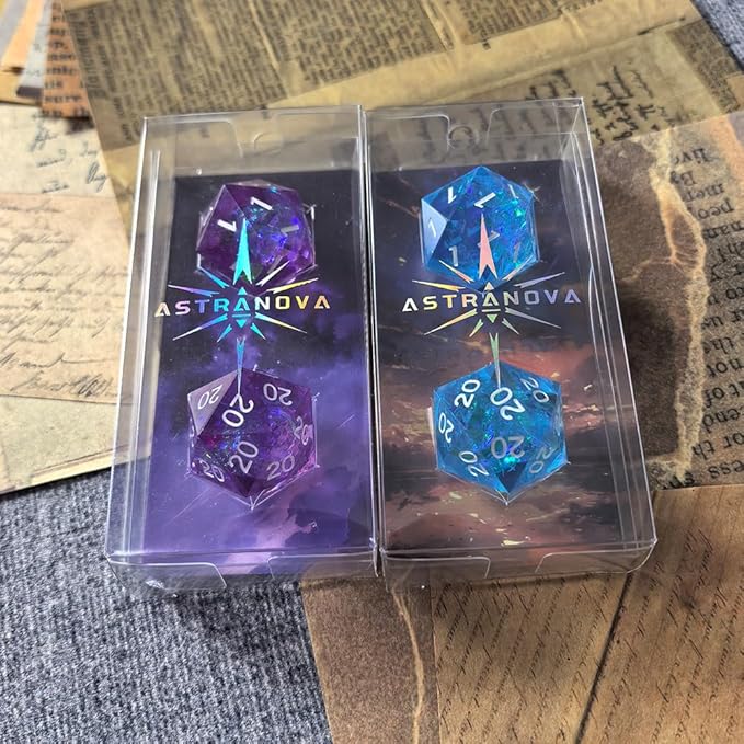 Roll of Fate D20 Dice Set – All Natural 20 or All Natural 1 – Perfect for D&D Players Seeking Epic Wins or Failures (Blue)