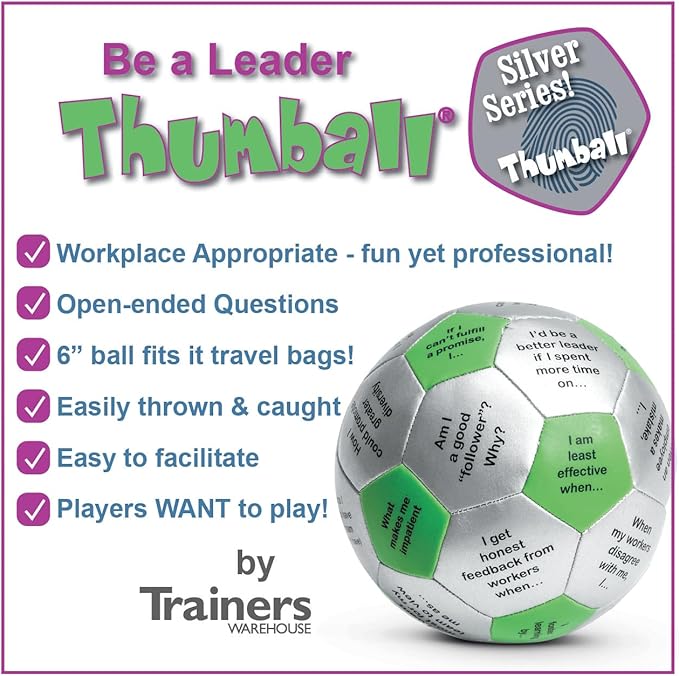 Trainers Warehouse 6" Thumball Collection, 32 Prompts for Conversation, Team Building, Relationship and Training