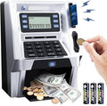 Blingbin Upgraded ATM Piggy Bank for Kids, ATM Bank Machine for Real Money with Debit Card, Bill Feeder, Coin Recognition, Balance Calculator, Electronic Saving Safe Machine Box for Boys Girls Gift