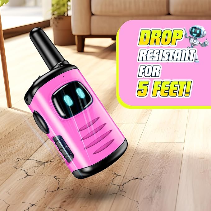 Toys for 3-8 Year Old Girls: comedyfun Mini Robots Walkies Talkies 2 Pack Christmas Birthday Gifts for 3 4 5 6 7 8 Year Old Girls Outdoor Toys Age 5 6 7 8 Girl Stocking Stuffers Camping Hiking