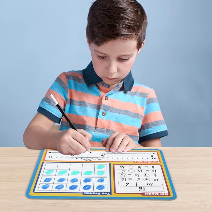 Dry Erase Number Line Whiteboard, 9" x 12" Double-Sided 120 Number Chart, Math Manipulatives White Board for Kids Students, Classroom and Home, Small White Board Dry Erase (Number Line)