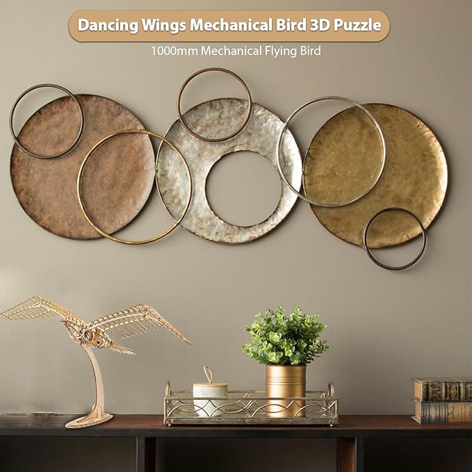 Dancing Wings Flying Birds Wall Decor 1000mm Mechanical Flying Bird - 3D Wooden Puzzle - 3D Puzzles for Ages 8-13 – Wooden Mechanical Bird Toy – Latest Wooden Puzzle
