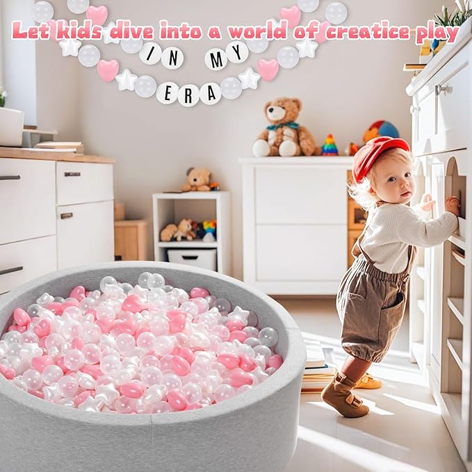 Ball Pit Balls Pack of 100 200 500 - Star and Round Set BPA Free Phthalate Free Non-Toxic Crush Proof Play Balls Soft Plastic Balls for Toddlers Baby Kids Birthday Pool Tent Party