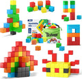 48PCS Magnetic Blocks for Toddlers Toys, Large Magnetic Cube Toy for Sensory STEM Education Preschool Magnet Toys for 3 4 5 6 Year Old Boys and Girls, Compatile with Mine Magnet World