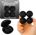 Magnetic Sensory Fidget Balls – 4PC Medium Weighted Textured Silicone Stress Relief Toys for Adults & Teens with ADHD, Autism, Anxiety – Quiet Magnet Fidgets for Desk, Travel, Office & Gifts
