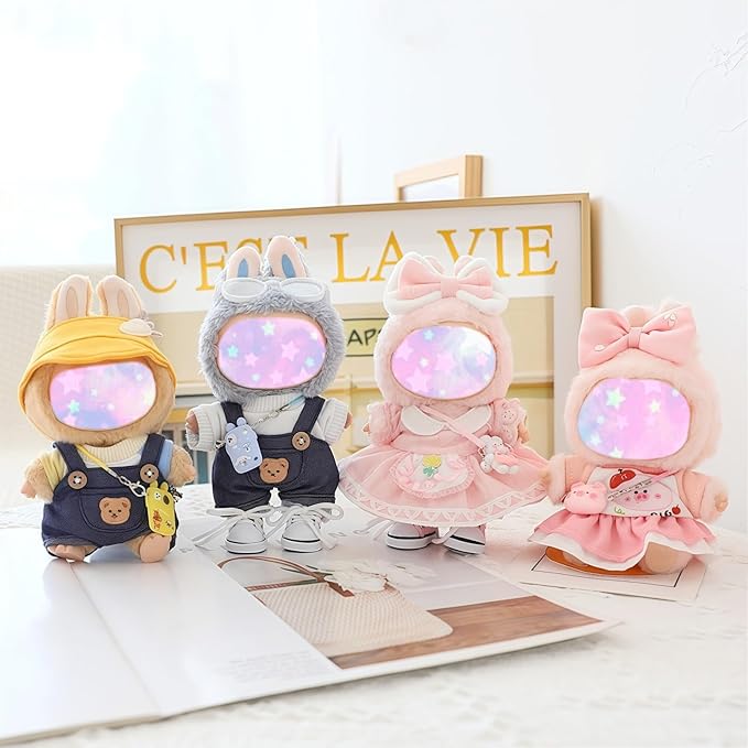 17cm Doll Clothes Set, 6 Pieces Dress Skirt Outfit Set for 6.7inch Doll Suit, Cute Fashion Bowknot Shoes Clothes Accessories for 1st/2nd/3rd Gen Dolls Play & Display Pink