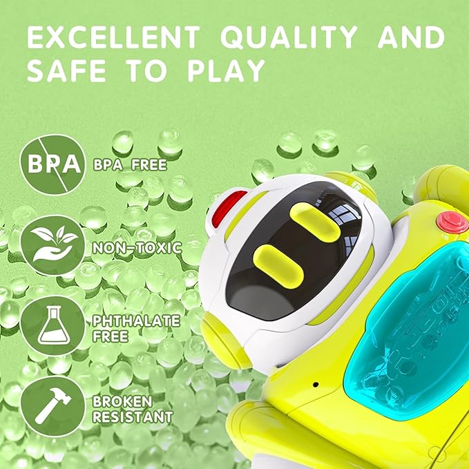 P&C Learning Toys Baby Walking Activity Remote Control Robot with Musical, Sounds, Light Interactive Early Toddlers Toy for 1 2 3 Birthday Gift