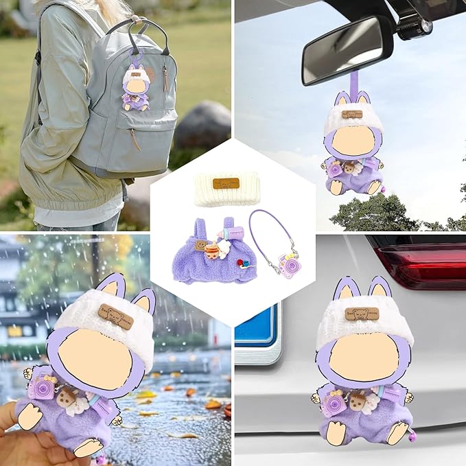 2025 New Clothes for Doll, 3-Piece Purple Clothes Set for Dolls, Outfits Set for 15/17 cm Dolls, Exquisite Accessories for Doll, Stylish Outfit for Boys Girls Birthday Collectors