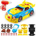 Construction Toys for Boys Age 3-8, Take Apart Toy Car Racing, 30 Pieces Building Toys with Electric Drill, Build Your Own Car with Realistic Sounds & Lights, STEM Gifts Kids (4 Spare Screws)