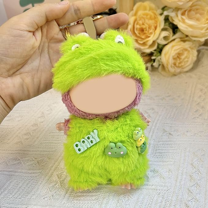 17CM Doll Clothes Set Green Hood + Green Jumpsuit, Fashion Cute Dress-Up Clothes for Doll Accessories Outfit(No Doll Included)(LBB Clothes 12)