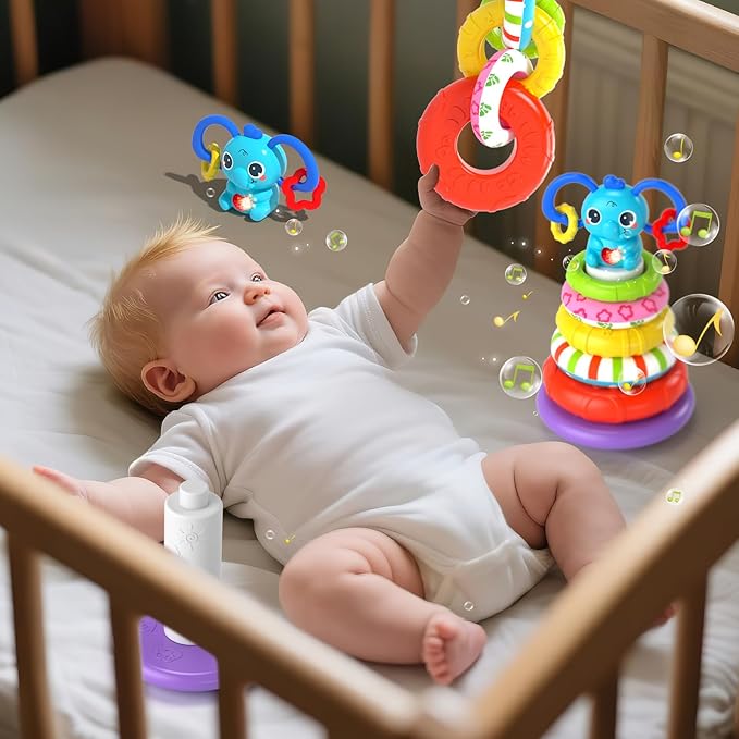 4 in 1 Baby Toys for 6 to 12 Months, Infant Sensory & Stacking for 1+ Year Old, Busy Cube Toys for Babies 12 -18 Months, Piano Xylophone Musical Travel Toys, Christmas Birthday Gifts for 1 - 2 - 3