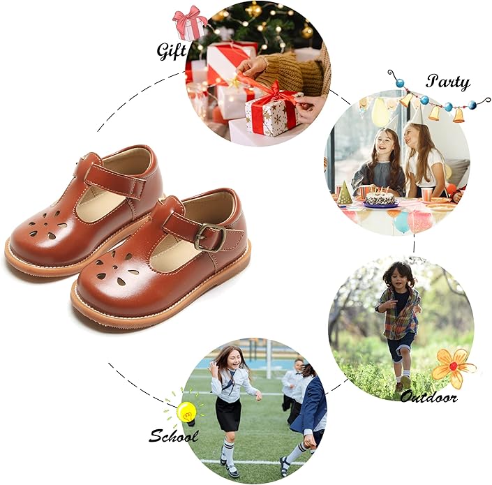 Felix & Flora Toddler Little Girl Mary Jane Dress Shoes - Ballet Flats for Girl Party School Shoes
