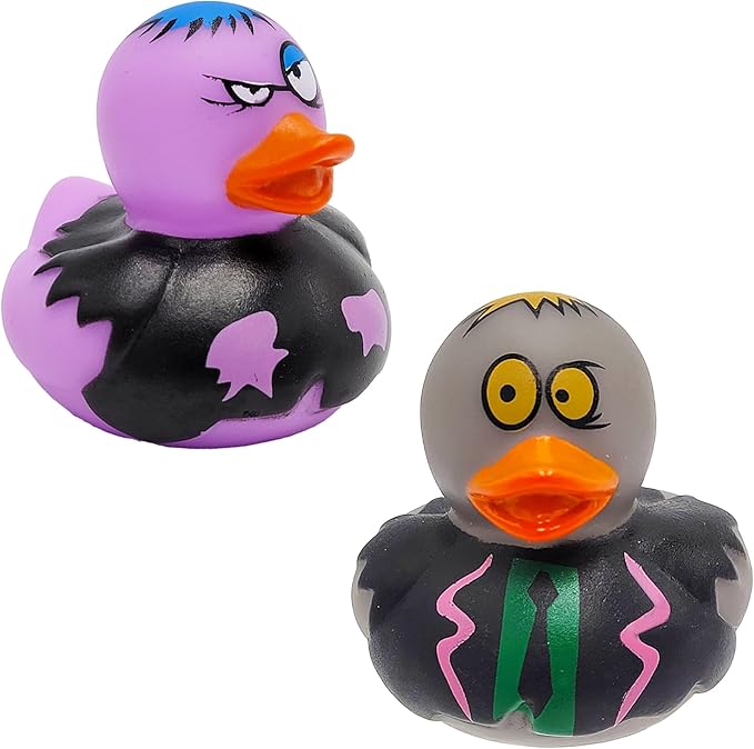 The Dreidel Company Halloween Zombie Rubber Duck Toy Duckies for Kids, Bath, Birthday Baby Showers Summer Beach and Pool Activity, 2" (12-Pack)