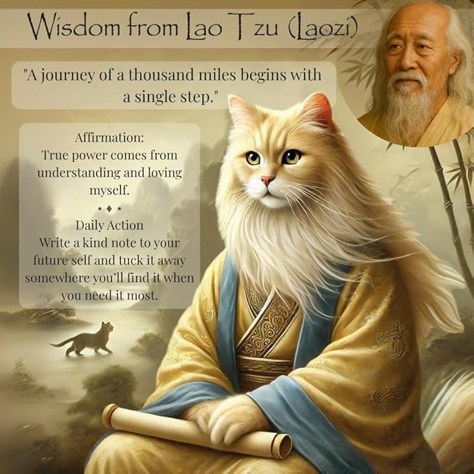 Paws of Wisdom Motivational 54-Card Deck. Cat-Themed Historical Quotes, Positive Affirmations & Daily Actions for Personal Growth. Mindfulness & Self-Care Gift for Women, Adults, Teens, & Teachers