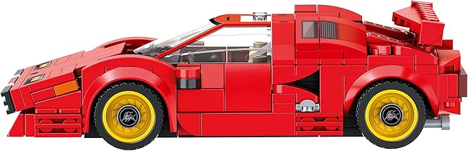 Lambo Countach Racing Car Building Block Set (355 Pieces). Racing Car Building Blocks for Kids and Adults