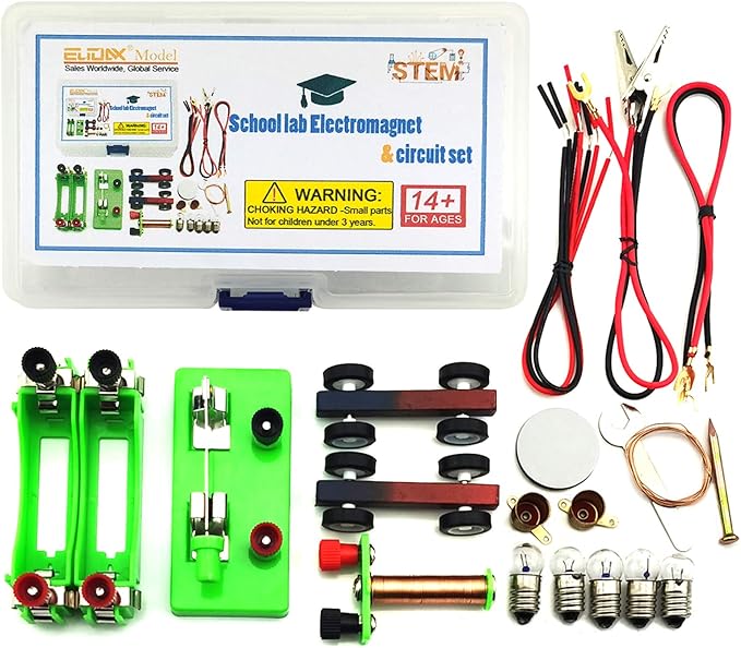 EUDAX DIY Physics Experiment Model Kit Electromagnetic Materials Electromagnet and Basic Electricity Discovery Circuit for School Lab Creative Educational Science Projects Teaching Equipment