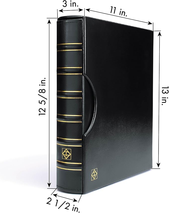 Lighthouse - Coin Album Set with ENCAP 5 Pages for Quadrum Snaplocks, Fits 100 2"x2" Coin Holders with Matching Slipcase - Black