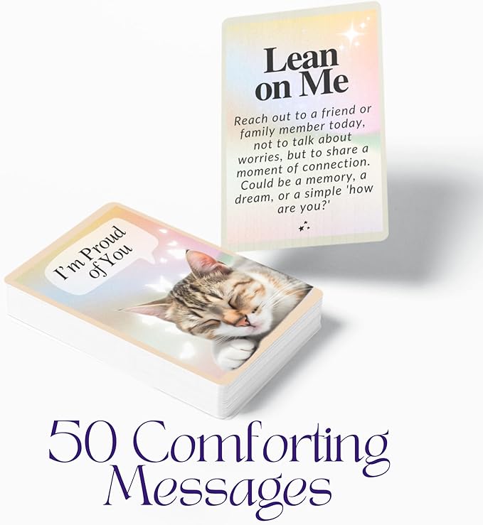 CATCHYOURDREAMS Cats for Comfort - 50 Inspirational Affirmations and Positive Activities for Healing and Peace - Stress Relief and Mindfulness Grief Cat Bereavement Sympathy Gift for Women